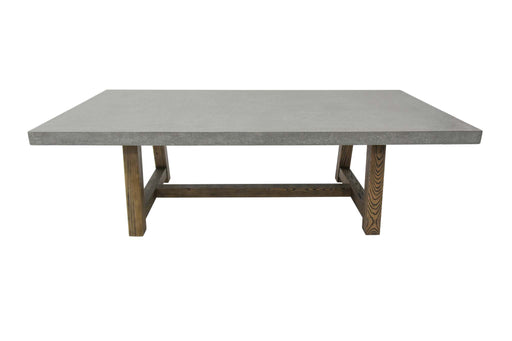 Front view of Elementi Seine Series rectangular dining table in space grey, highlighting its clean, minimalistic design.