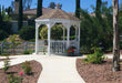 Vinyl Gazebo with Floor with white fence and flowers