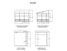 Detailed specifications and dimensional blueprint of Gazebo Penguin Florence 10x12 add-a-room in slate, featuring floor plans and roof overhang measurements.