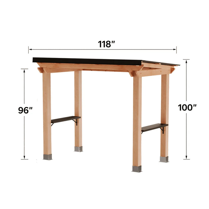 Dimension diagram showing height and width measurements of the Outdoor Living Today Grill Gazebo 8x5