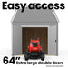 Handy Home Braymore wood storage shed with easy access 64-inch double doors.