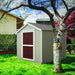 Handy Home Madera 8x8 Shed with Floor in a Backyard Setting