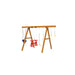 Back view of Playstar Horizon Silver wooden swing set with durable steel brackets