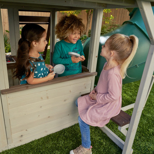 KidKraft Cozy Escape Playhouse Elevate Backyard Fun — Backyard Oasis