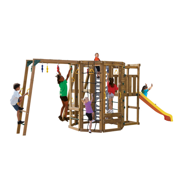Playstar Ninja Power Tower Bronze playset designed for active backyard fun and ninja training