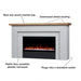 Landscape electric fireplace callout highlighting key features of the Real Flame Malie design