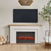Landscape electric fireplace Malie Standard model lifestyle shot with TV display above