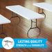 Lifetime 4 Pack 8-Foot Rectangle Folding Table highlighting lasting quality, strength, and durability