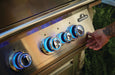 LED-lit control knobs on stainless steel Napoleon Grills 700 Series 32-Inch Gas Grill