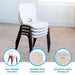 Stacked Lifetime 13 Pack Children's Stack Chair set highlighting easy stacking, rounded edges, and molded-in handle