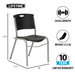 Lifetime 14 Pack Stacking Chair with 32.5 inch height, 20 inch width, 21.5 inch depth, and 350 lb weight capacity