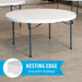 60in round table from Lifetime 15 Pack featuring nesting edge design for efficient stacked storage
