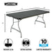 Lifetime 4 Pack 6-Foot Rectangle Nesting Table with 72x30 inch top and 29 inch height, 32 lb weight, seats 6, 10-year warranty