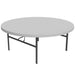 Lifetime 4 Pack 72in Round Table with white granite top and black steel folding legs