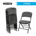 Stacked Lifetime 4 Pack Padded Folding Chair in urban gray showing compact storage and padded seat.
