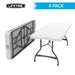 Stacked Lifetime 4 Pack 6-Foot Rectangle Nesting Table with compact nesting tabletop design