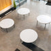 Four Lifetime 4 Pack 60 Inch Round Nesting Tables arranged in event space with full circle seating layout