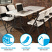 Premium steel frame and lightweight design of Lifetime 4 Pack 6-Foot Rectangle Folding Table with durable corners