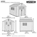 Official Lifetime 8x10 ft. outdoor storage shed dimension diagram showing front and side view measurements.