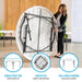 Woman folding Lifetime 4 Pack 60 Inch Round Nesting Table with single piece top, folds flat design and full circle seating