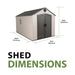 Lifetime 8x12.5 ft. outdoor storage shed dimension diagram showing exact measurements.