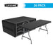 Stacked black Lifetime 6-Foot Folding Table 26-pack showing nesting design for compact storage