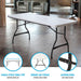 Lifetime 4 Pack 6-Foot Rectangle Nesting Table showing single-piece tabletop, broad leg stance, and locking ring