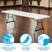 Front view of Lifetime 27 Pack 8-Foot Rectangle Nesting Table highlighting steel frame and durable corners