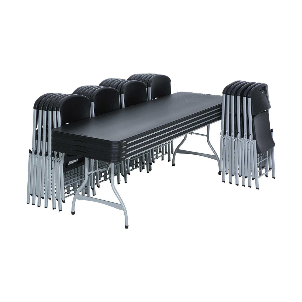 Lifetime 8-Foot Table and 32 Chairs Combo for Large Gatherings ...