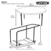 Lifetime 80441 15 Pack 60in round tables and cart combo with table and cart dimensions illustrated