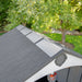 Aerial view of the Lifetime 8x10 Shed displaying its shingled roof and skylights.