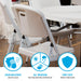 Close up of Lifetime 4 Pack White Classic Folding Chair showing stain resistant surface and steel frame with foot caps