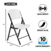 Lifetime folding chair with 500 lb capacity, 34 inch height, 21.4 inch width and 19.1 inch depth, lightweight 10.8 lb design with 10 year warranty