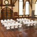 Event hall setup with Lifetime folding chairs and tables arranged for banquet seating, perfect for weddings, parties, and conferences