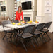 Lifetime 4 Pack Padded Folding Chair arranged around folding table in dining room setting.