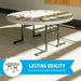 Round Lifetime folding table with smooth one piece top and strong steel frame, built for industrial strength and lasting quality