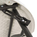 Close up of Lifetime 4 Pack 60 Inch Round Nesting Table leg locking mechanism with reinforced steel support frame