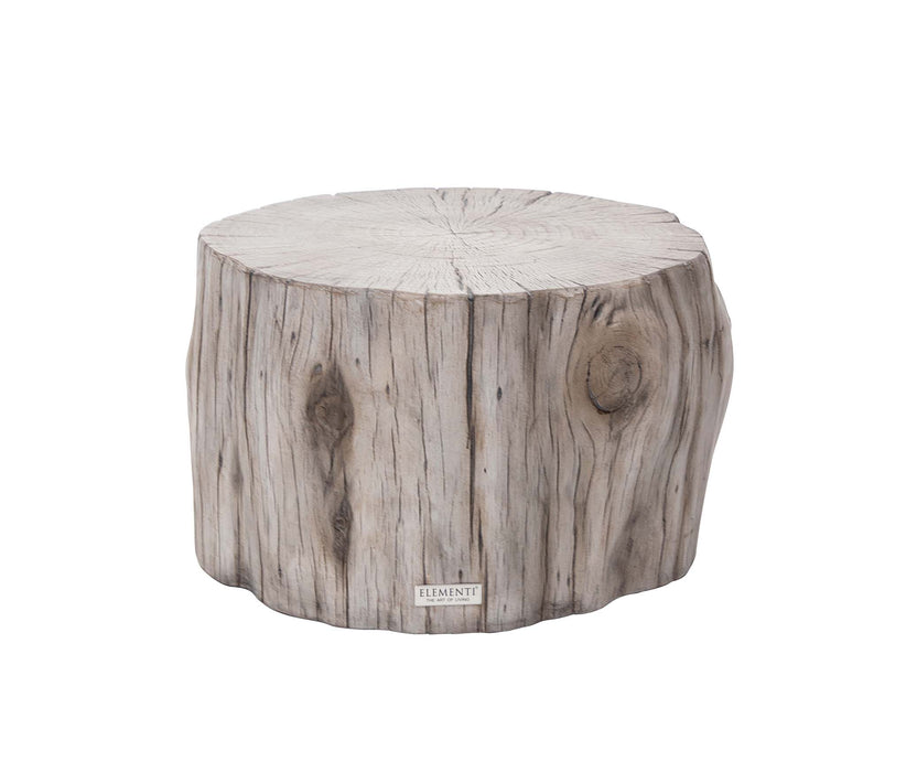 Front view of the Elementi Daintree medium driftwood coffee table, showcasing its rustic wood grain texture.