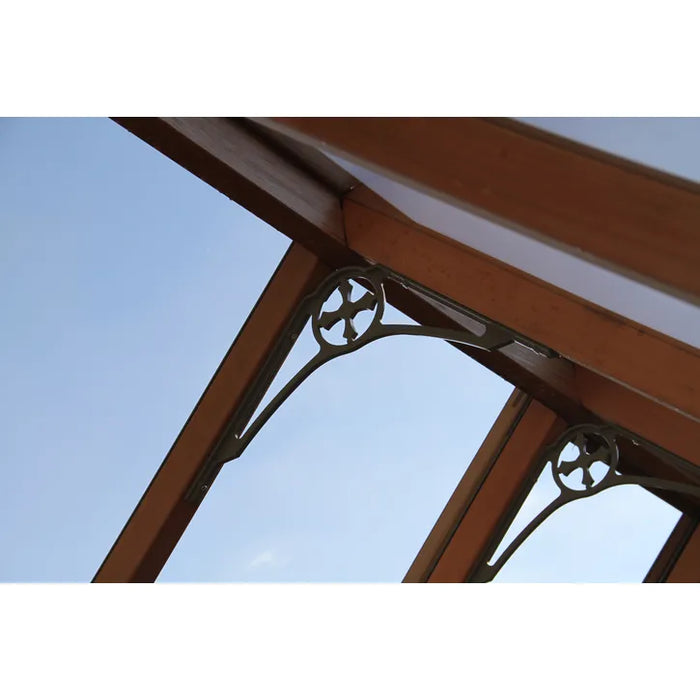 View of the roof brace and glazing detail in the Alton Lancing Greenhouse.