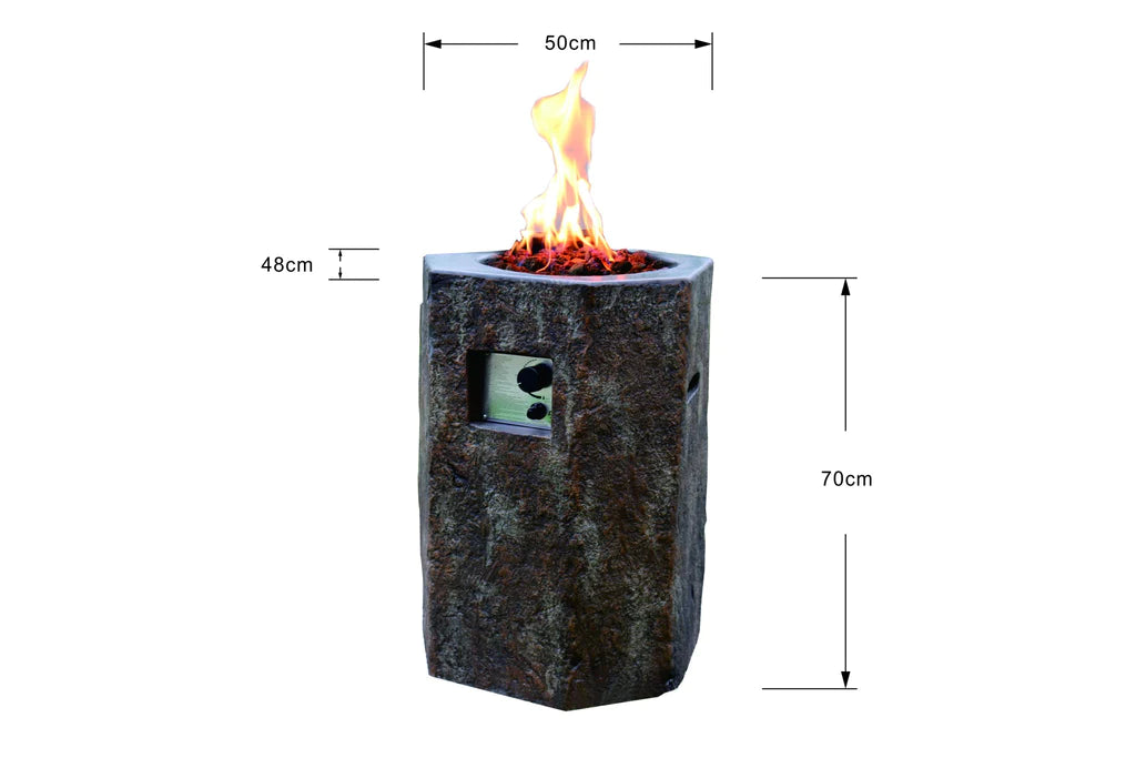 Modeno Basalt Column Fire Pit dimensions
