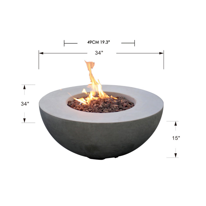 Modeno Roca Fire Table dimensions