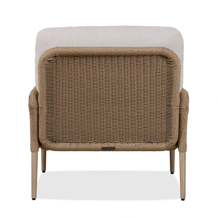 Morro outdoor chair back view showing wicker weave pattern