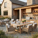 Morro chair outdoor patio lifestyle alternate setting with table