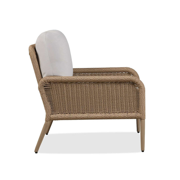 Morro outdoor chair side profile view showing seat depth and back height