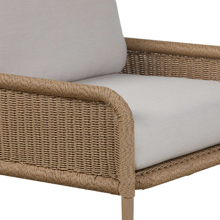 Morro chair synthetic wicker and aluminum frame detail close up