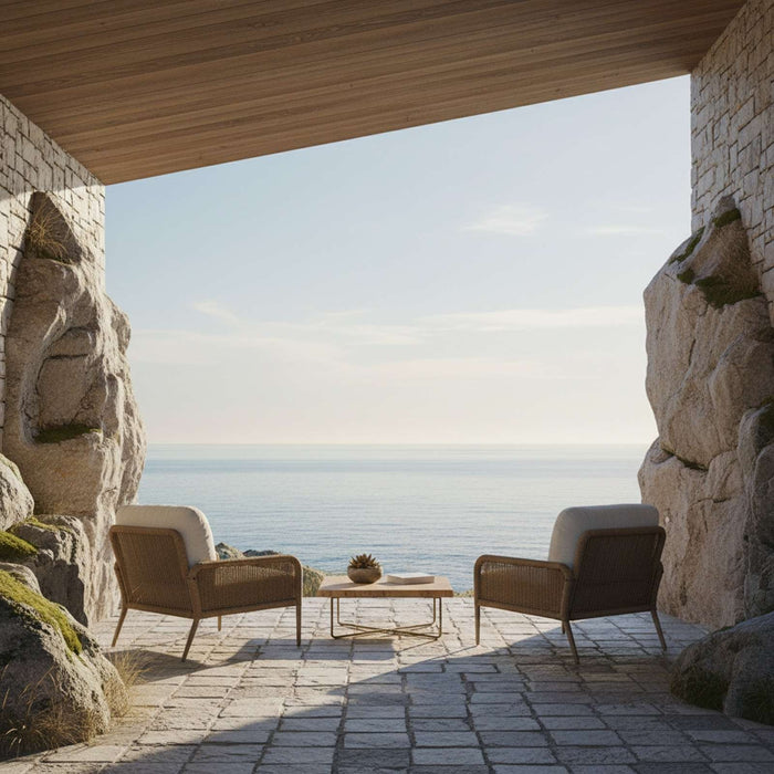 Morro outdoor wicker chair patio lifestyle alternate view