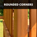 Close-up of smooth rounded cedar wood corners on the Gorilla Playsets Nantucket II swing set for child safety and splinter prevention
