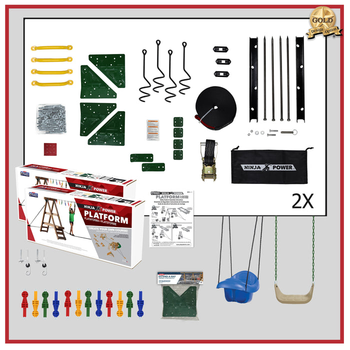 Playstar Ninja Power Platform Gold Edition complete kit contents with box and assembly parts