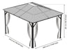 Technical diagram showing dimensions of Sojag Verona Gazebo 10x14 ft with height and width markers