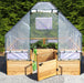 Opened door of Garden In a Box with Greenhouse 8x8 